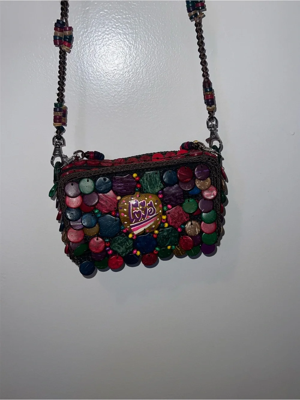 Boho Multicolor Sequin Crossbody Bag